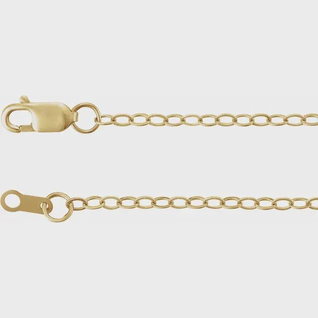 14k Gold Filled 1.8mm Flat Cable Chain 18"