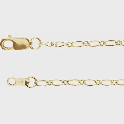 14k Gold Filled 1.5mm Figaro Chain 18"