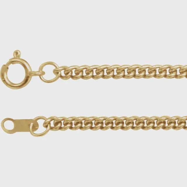 14k Gold Filled 2.25mm Curb Chain 18"