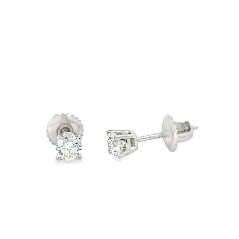 14k WG 0.56ctw Round Lab Grown Diamond Stud