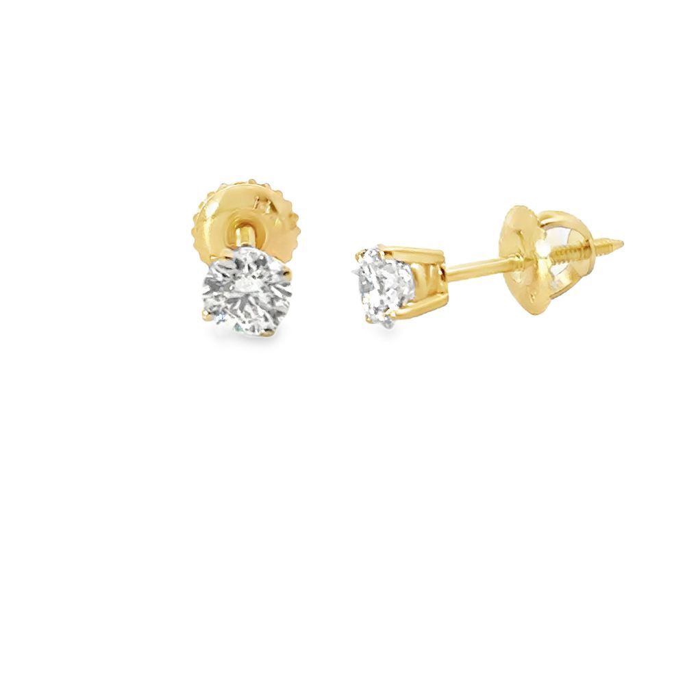 14k YG 0.81ctw Lab Grown Diamond Earrings