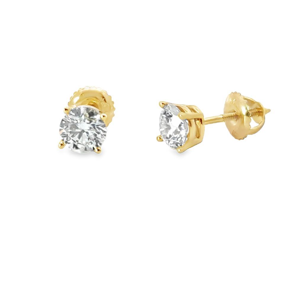 14k YG 1.45ctw Lab Grown Diamond Stud Earrings