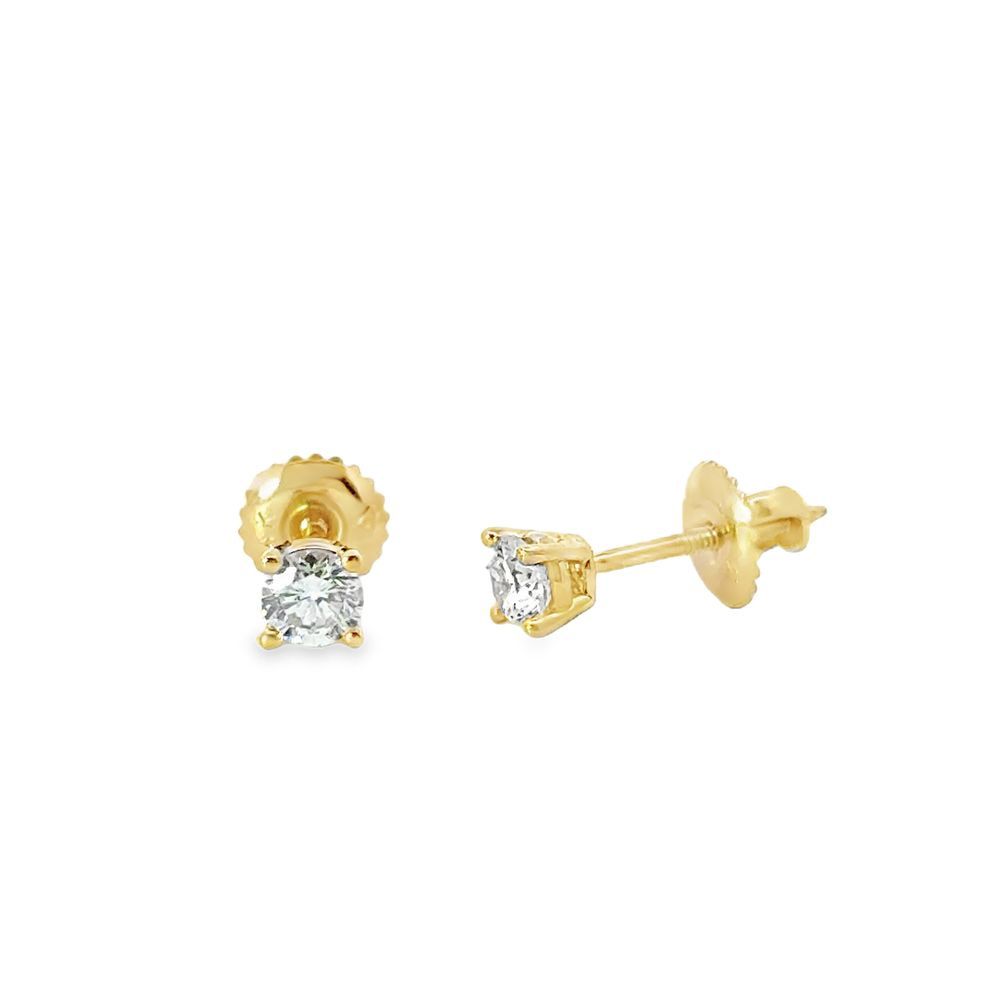 14K YG 0.50ctw Lab Grown Diamond Stud Earrings
