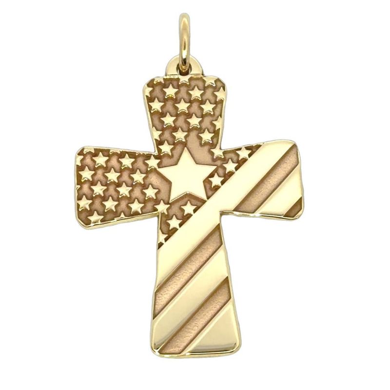 10k YG Freedom and Faith Cross Pendant BCJ1184