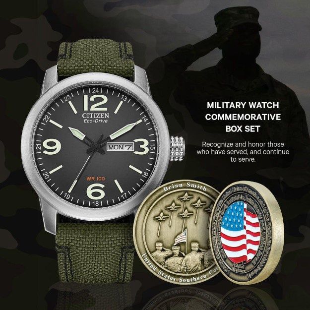 Citizen Commemorative Military Watch & Coin Set