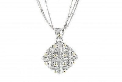 SS & 14k YG 0.87ctw Multi-Strand Necklace