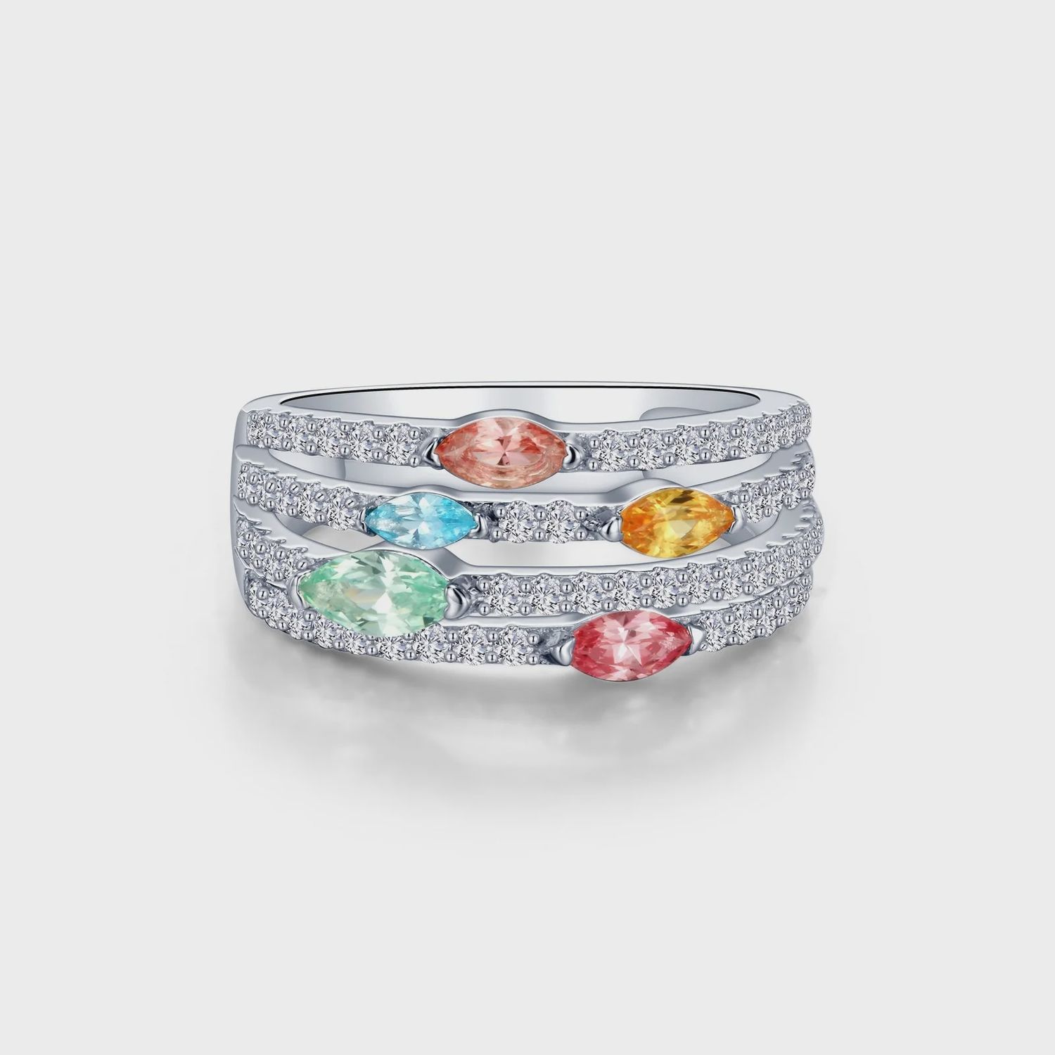 SS PT Lab Sapphire Multi Color 1.38ctw, Ring Size: Size 7