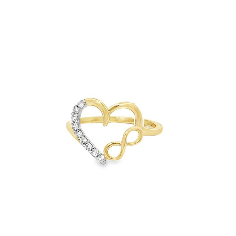 10K YG 0.15ctw Diamond Eternal Heart Ring