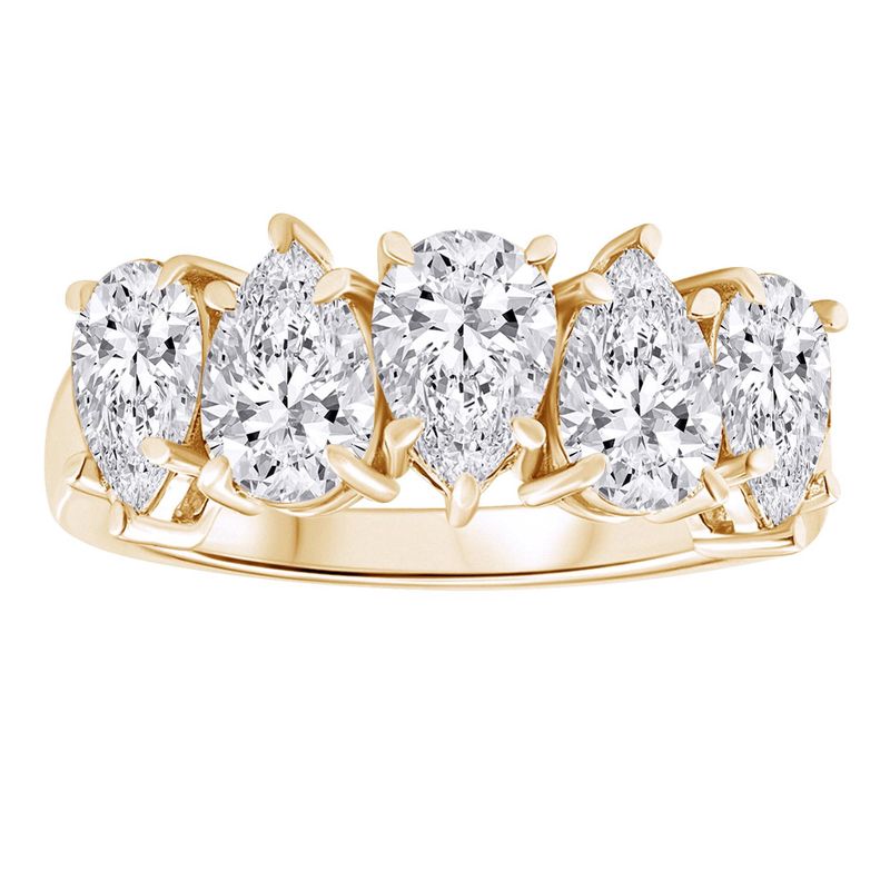 10k YG 2.00ctw Lab Diamond Pear 5-Stone Ring