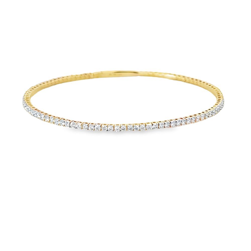 14k YG 2.00ctw Lab Diamond Flex Bangle