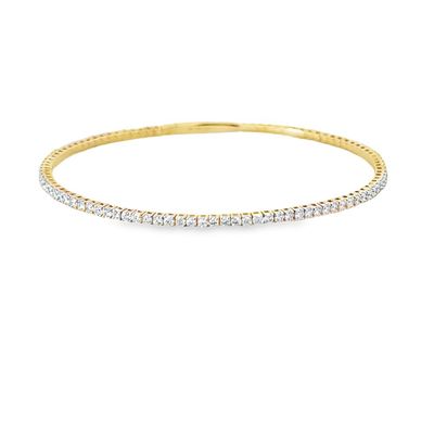 14k YG 2.00ctw Lab Diamond Flex Bangle