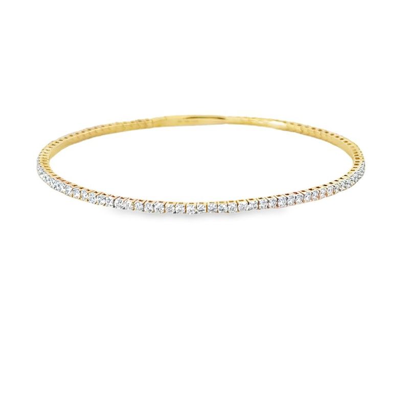 14k YG 2.00ctw Lab Diamond Flex Bangle