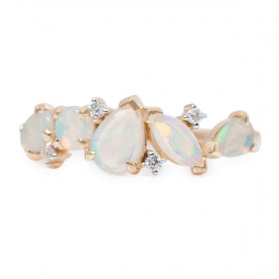 14k YG 0.69ctw Opal & 0.04ctw Diamond Ring