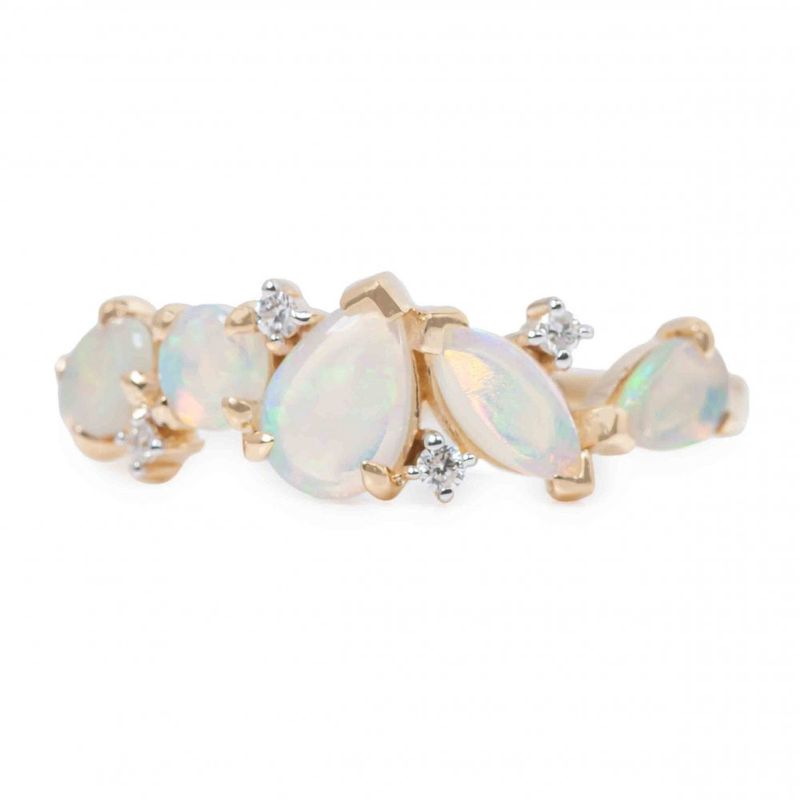 14k YG 0.69ctw Opal & 0.04ctw Diamond Ring