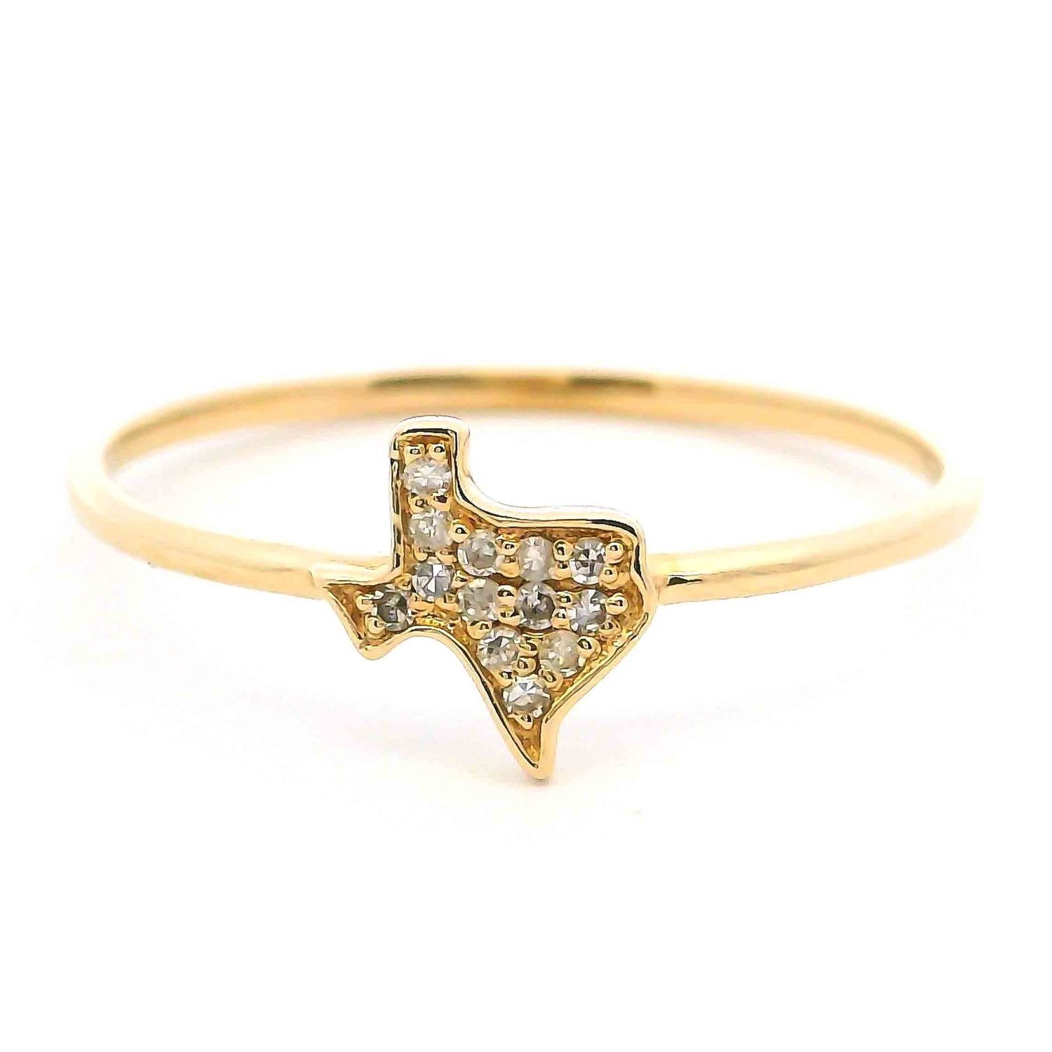 14k YG 0.04ctw Diamond Texas Ring