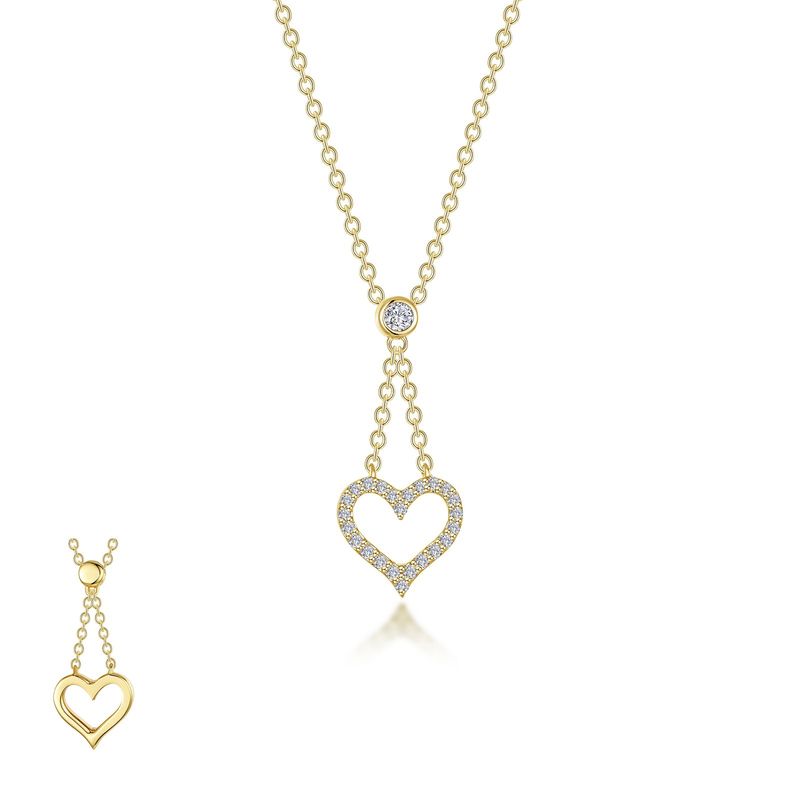 SS Reversible Cut-out Heart Necklace 20"