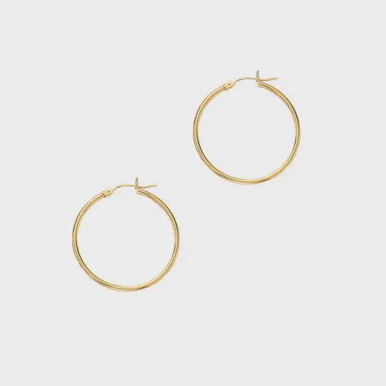 14k YG 2mm Hoop Earrings