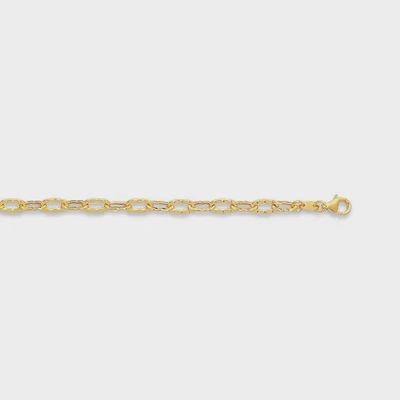 14k YG Textured Cable Link Anklet 10"