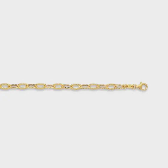 14k YG Textured Cable Link Anklet 10"