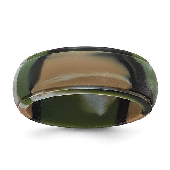 Silicon Camouflage 8mm Ridged Edge Band