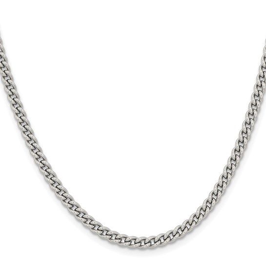 Stainless 4mm Round Curb Chain, Chain Length: 22 Inch