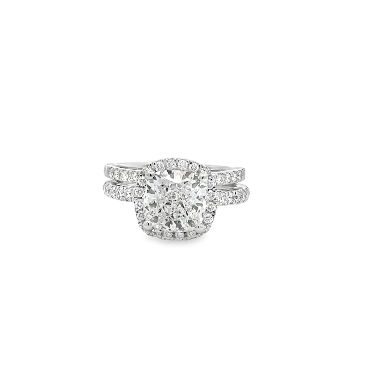 14K  WG 3.65ctw Lab Diamond Wedding Set