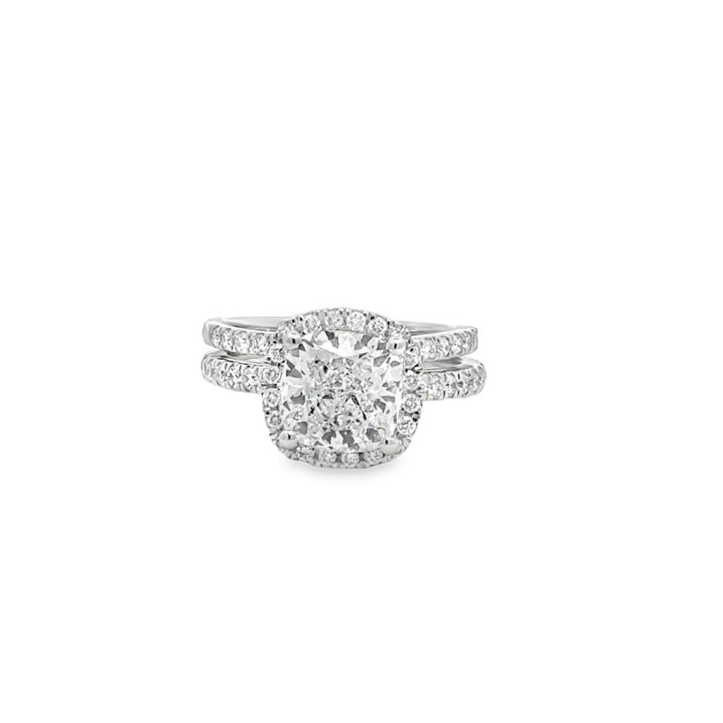 14K  WG 3.65ctw Lab Diamond Wedding Set