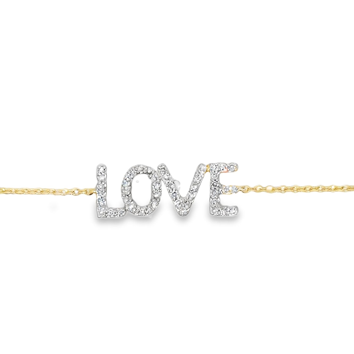 10k YG 0.20ctw Diamond LOVE Bracelet