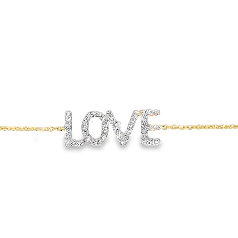 10k YG 0.20ctw Diamond LOVE Bracelet