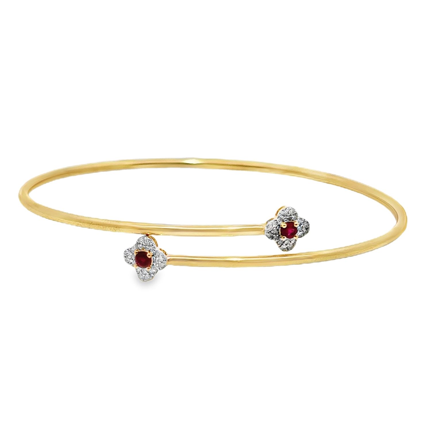 10k YG Ruby & 0.15ctw Diamond Bangle