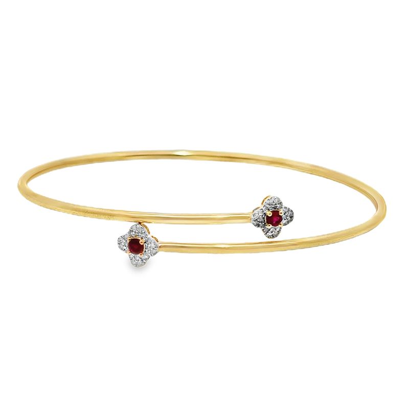 10k YG Ruby & 0.15ctw Diamond Bangle