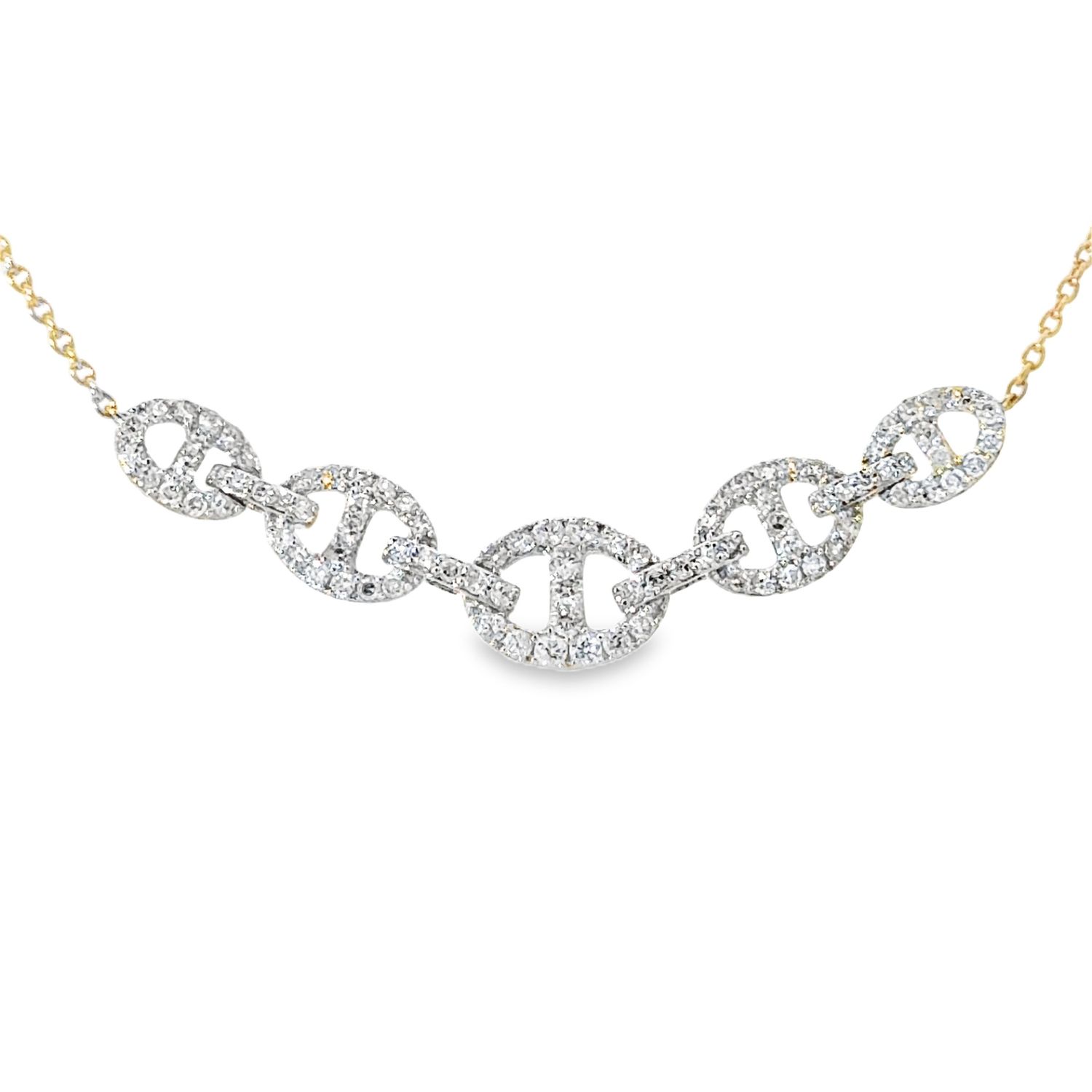 10K YG  0.33ctw  Diamond Mariner Style  Necklace