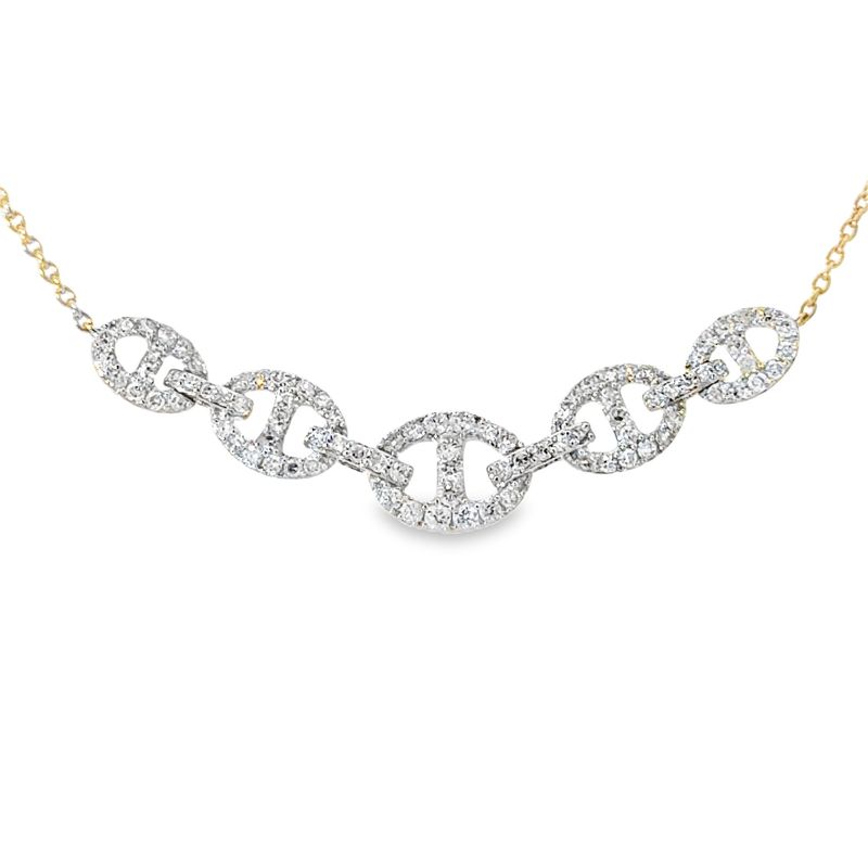 10K YG  0.33ctw  Diamond Mariner Style  Necklace
