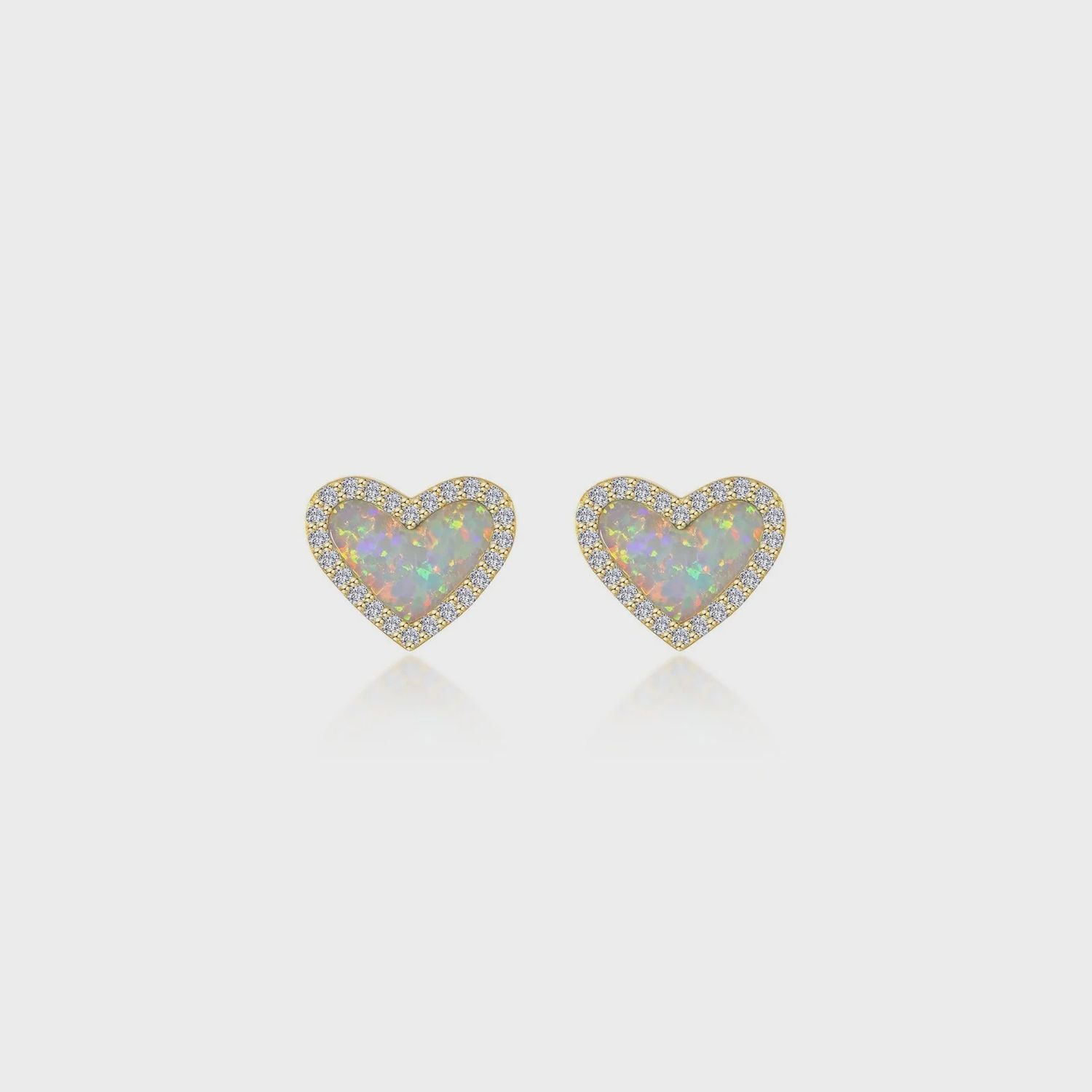 SS Halo Heart Stud Earrings