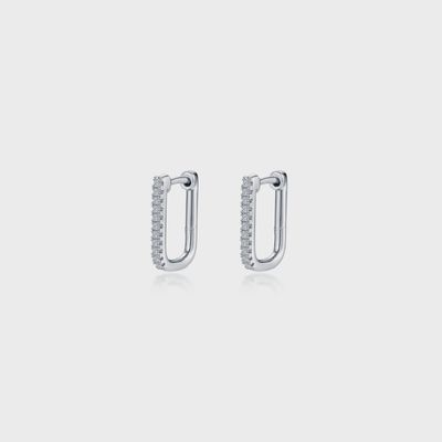 SS Rectangle Hoop Earring 15mm x 11mm