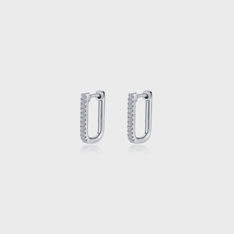 SS Rectangle Hoop Earring 15mm x 11mm