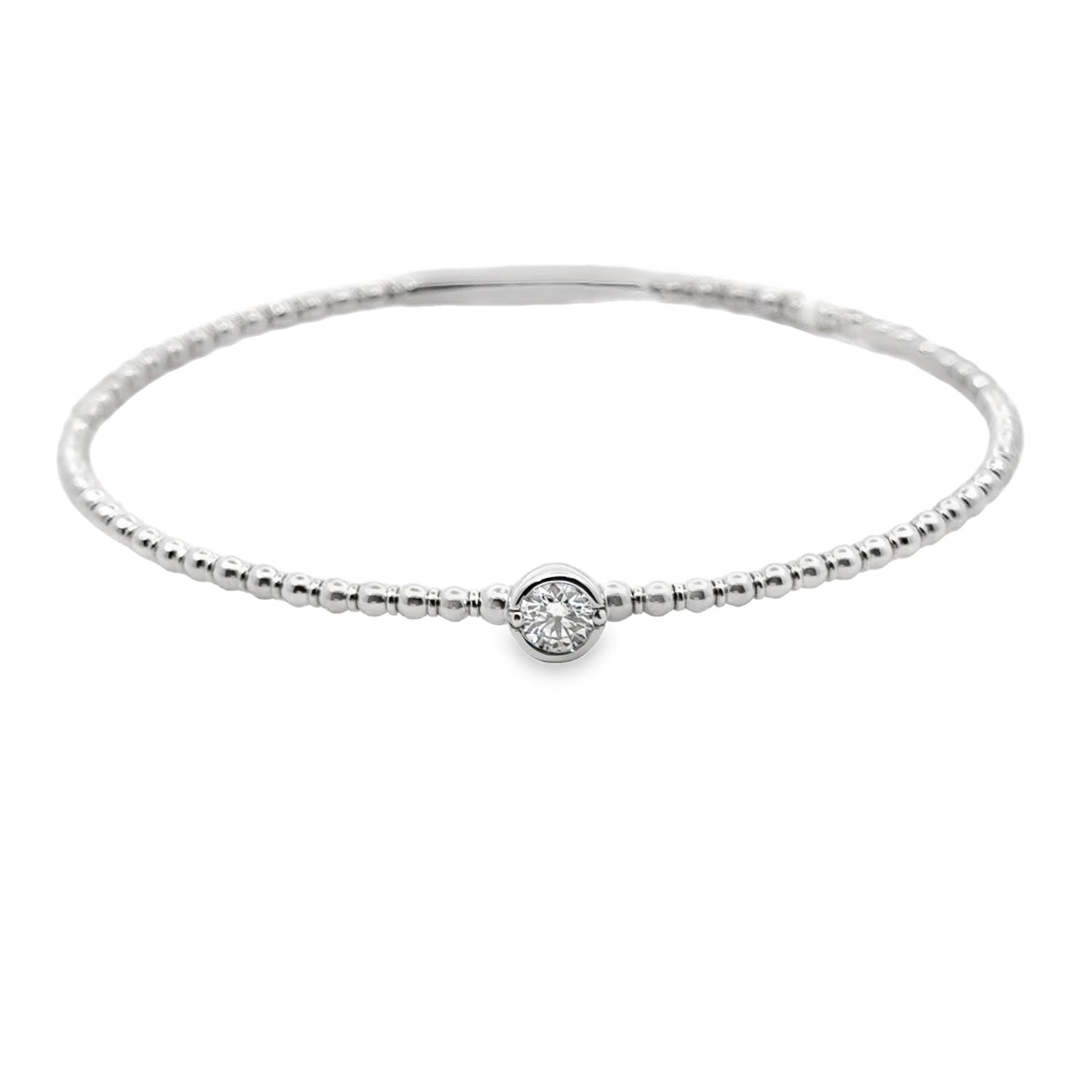 14k WG 0.31ct Diamond Solitaire Flex Bracelet