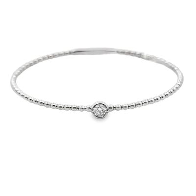 14k WG 0.31ct Diamond Solitaire Flex Bracelet