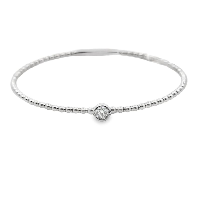 14k WG 0.31ct Diamond Solitaire Flex Bracelet