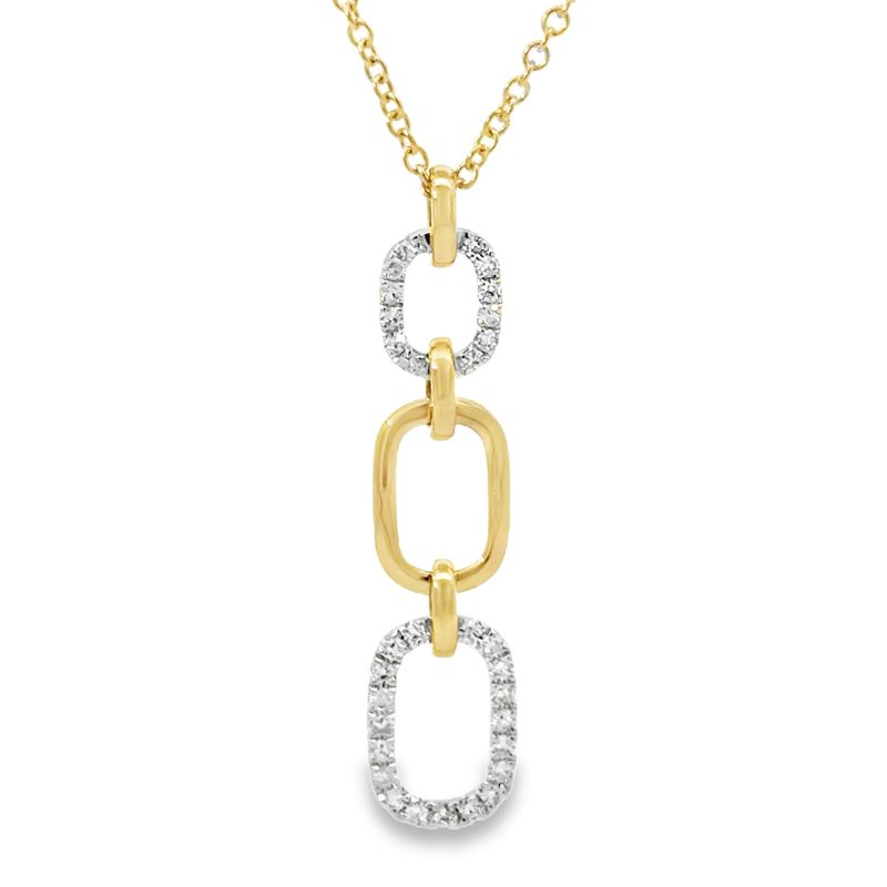 14k YWG 0.18ctw Diamond  Radiant Duo Necklace 18"