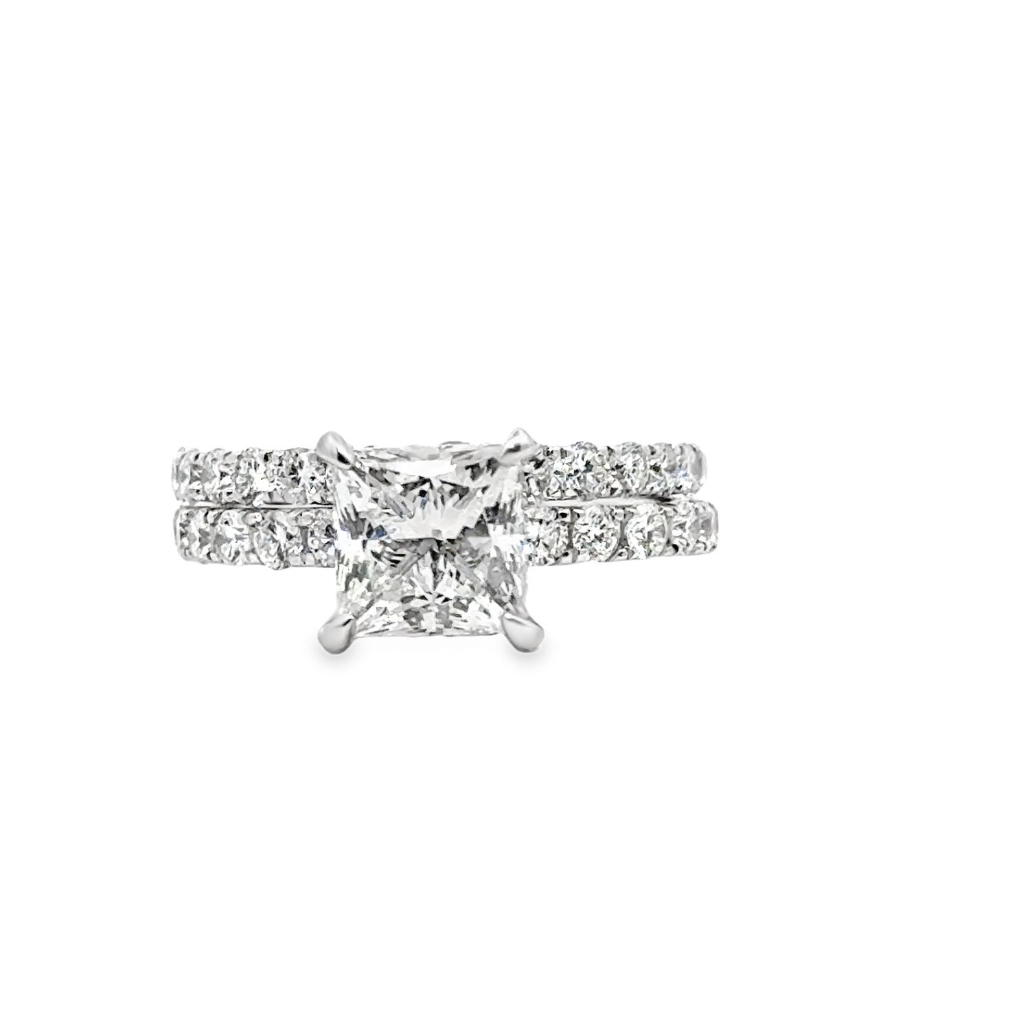 14K WG 3.32ctw Lab Grown Diamond Bridal Set