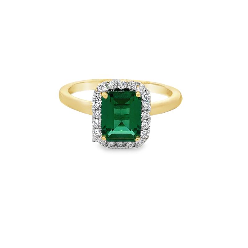 10K YG 0.20ctw Lab Diamond Emerald Embrace Ring
