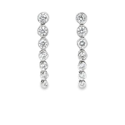 10k WG 1.00ctw Lab Diamond Graduating Earrings