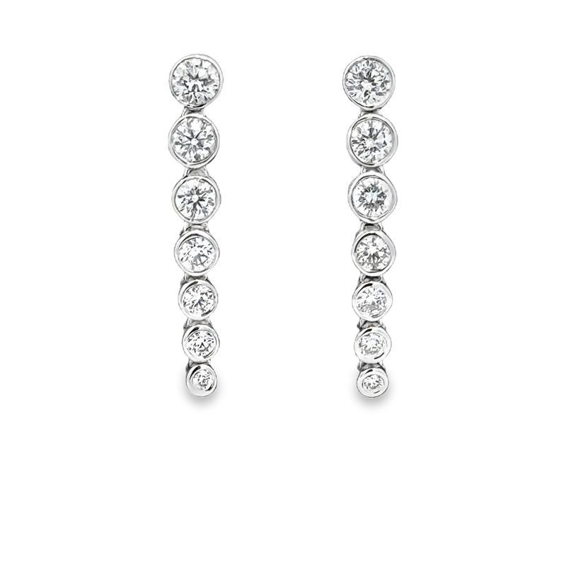 10k WG 1.00ctw Lab Diamond Graduating Earrings