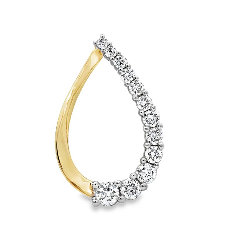 10k YG 1.00ctw Lab Diamond Teardrop Pendant