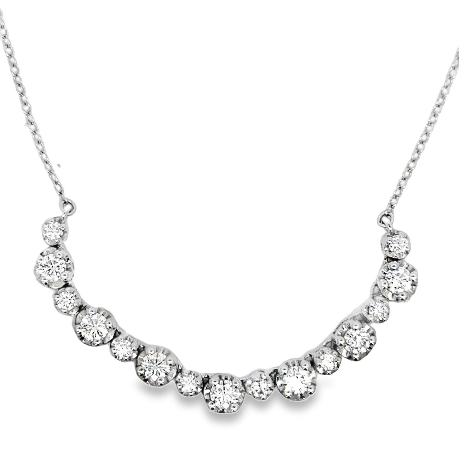 10k WG 1.00ctw Lab Diamond Bar Necklace