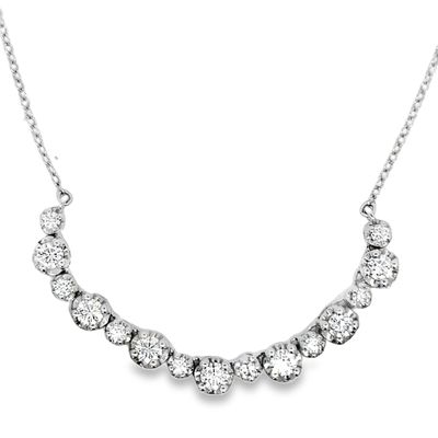 10k WG 1.00ctw Lab Diamond Bar Necklace
