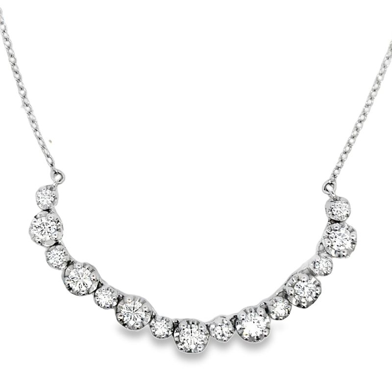 10k WG 1.00ctw Lab Diamond Bar Necklace