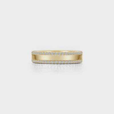 SS Gold Plaated 0.46ctw Simulated Diamond High-Polished Band