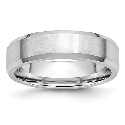 Cobalt Satin & Polished Beveled Edge 6mm Band Cobalt Satin & Polished Beveled Edge 6mm Band